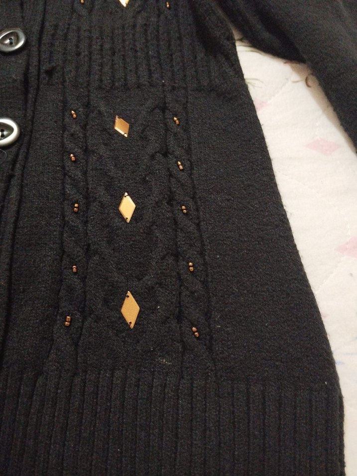 Kadın Siyah Triko Hırka - Görsel 4