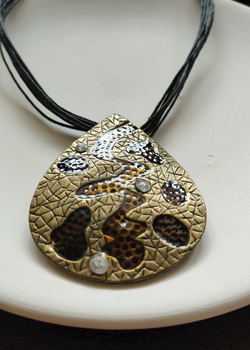 Vintage otantik damla kolye - Görsel 3