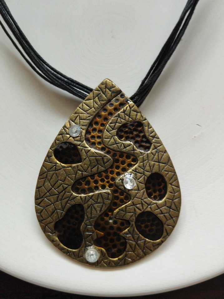 Vintage otantik damla kolye - Görsel 2