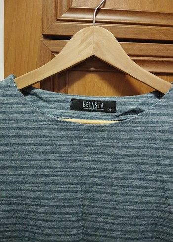 Yumuşacık Çizgili Uzun Kollu Midi Elbise - Görsel 5