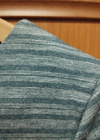 Yumuşacık Çizgili Uzun Kollu Midi Elbise - Görsel 4