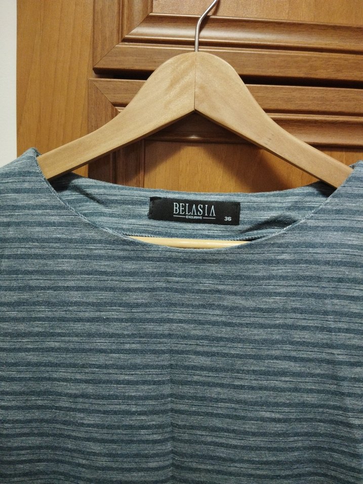 Yumuşacık Çizgili Uzun Kollu Midi Elbise - Görsel 5