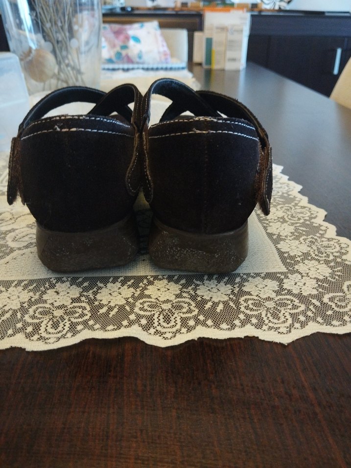 Yeşil kundura kahverengi nubuk dolgu topuk kadın ayakkabı - Görsel 4