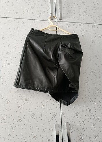 m Beden siyah Renk Kısa mini etek deri