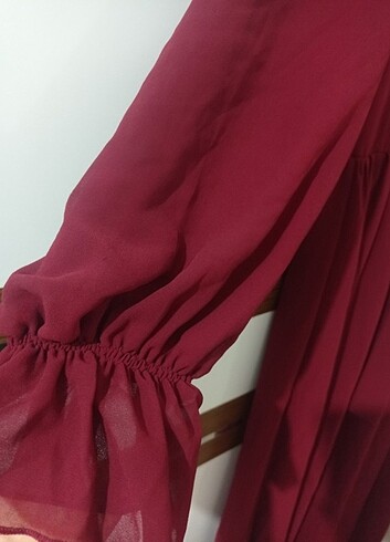 38 Beden bordo Renk Şifon elbise