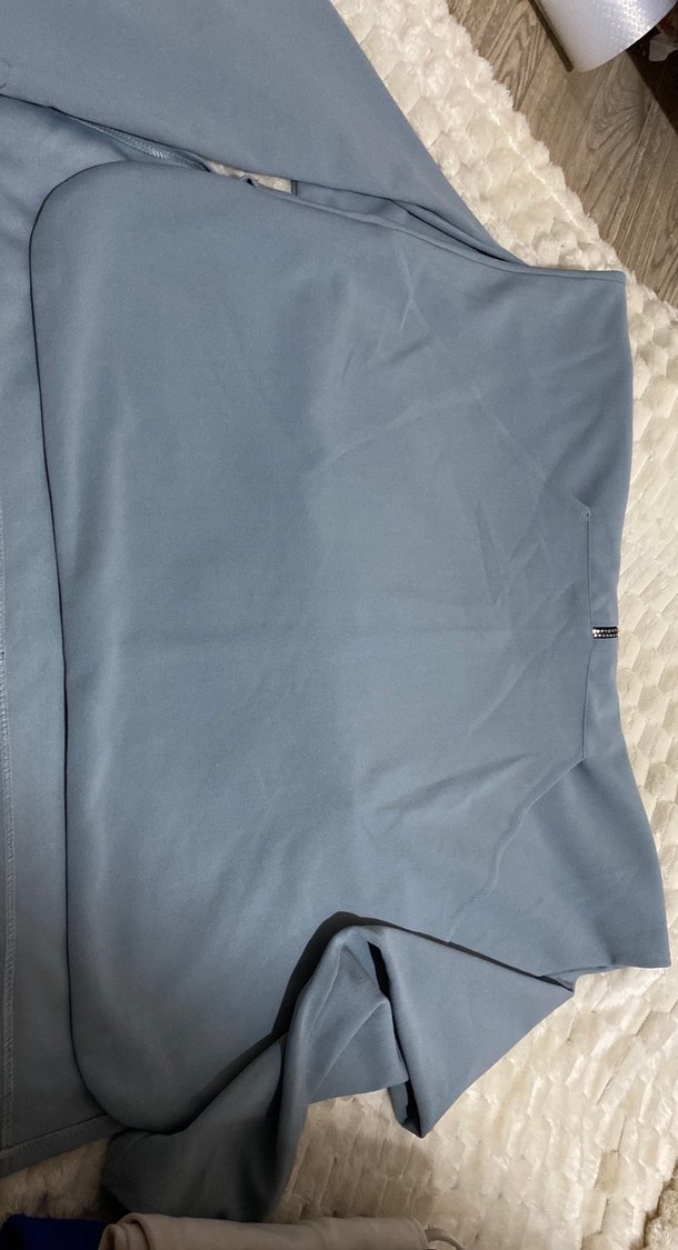 Gri Yüksek Yaka Fermuarlı Hamile Ceketi - Görsel 2