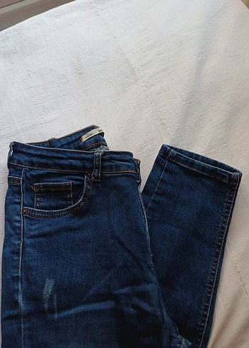 36 Beden mavi Renk ADDAX 36 BEDEN YÜKSEL BEL Kadın Koyu Mavi Dar Paça Denim Jean
