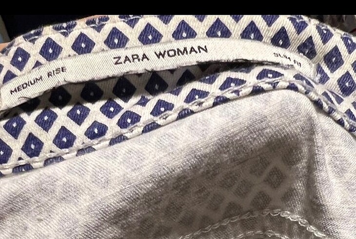 xs Beden mavi Renk Zara desenli jean pantolon