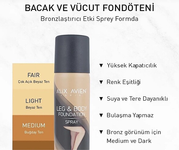 Beden Alix avien leg & body foundation vücut fondöteni