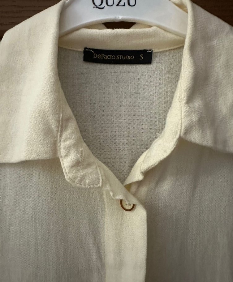 Defacto Studio Keten Gömlek - Görsel 2