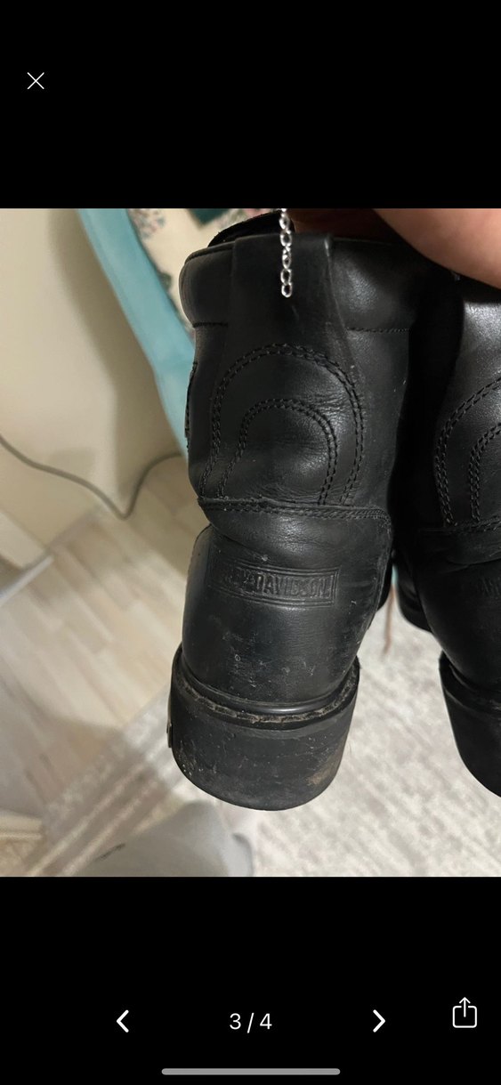 Siyah Deri Botlar - Harley Davidson - Görsel 3