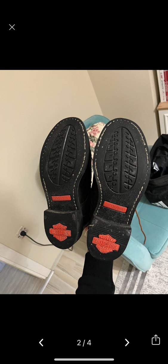 Siyah Deri Botlar - Harley Davidson - Görsel 2