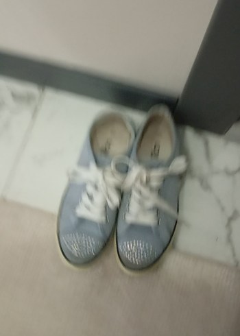 Günlük Gri Denim Bağcıklı Kadın Spor Ayakkabı - Görsel 3