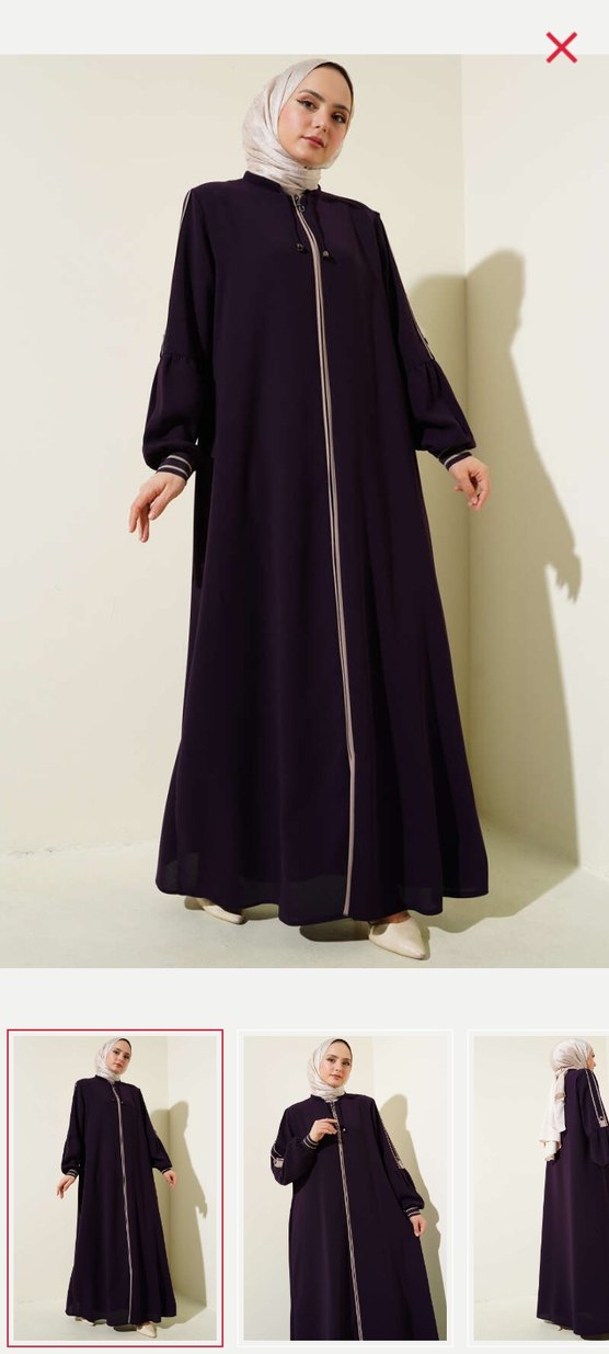 Uzun Mor Nakışlı Kadın Spor Elbise - Görsel 4