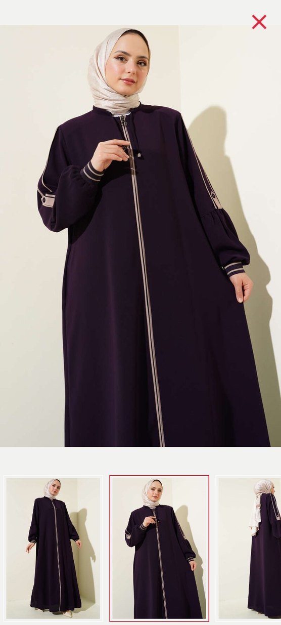 Uzun Mor Nakışlı Kadın Spor Elbise - Görsel 3