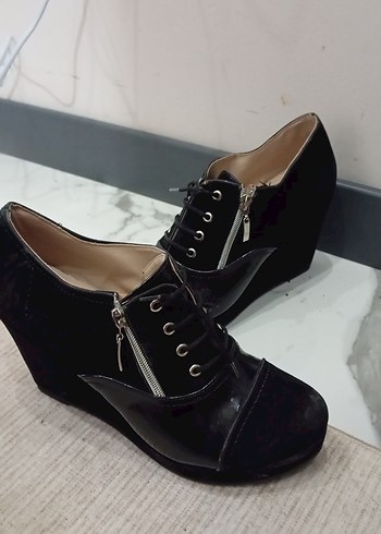 Topuklu Siyah Kadın Klasik Ayakkabı - Görsel 2