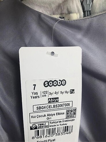 6 Yaş Beden Sobe elbise