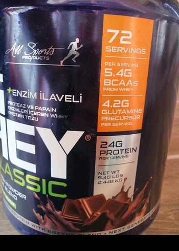 Enzimli Whey Protein Tozu 2.448kg Çikolata