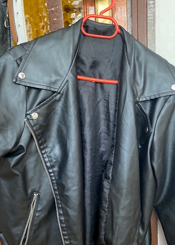 Siyah Deri Biker Ceket - Görsel 2
