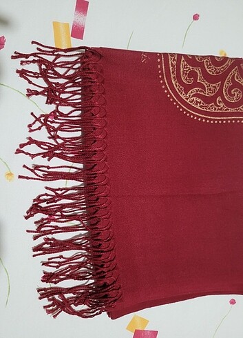  Beden bordo Renk Şal kalın 