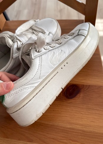 Beyaz Bağcıklı Kadın Sneakers - Görsel 5