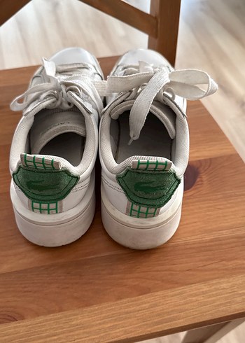 Beyaz Bağcıklı Kadın Sneakers - Görsel 2