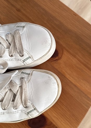 Beyaz Bağcıklı Kadın Sneakers - Görsel 6