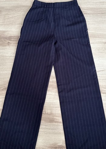 Lacivert Kadın Kumaş Pantolon, Regular Fit, Pilili - Görsel 4