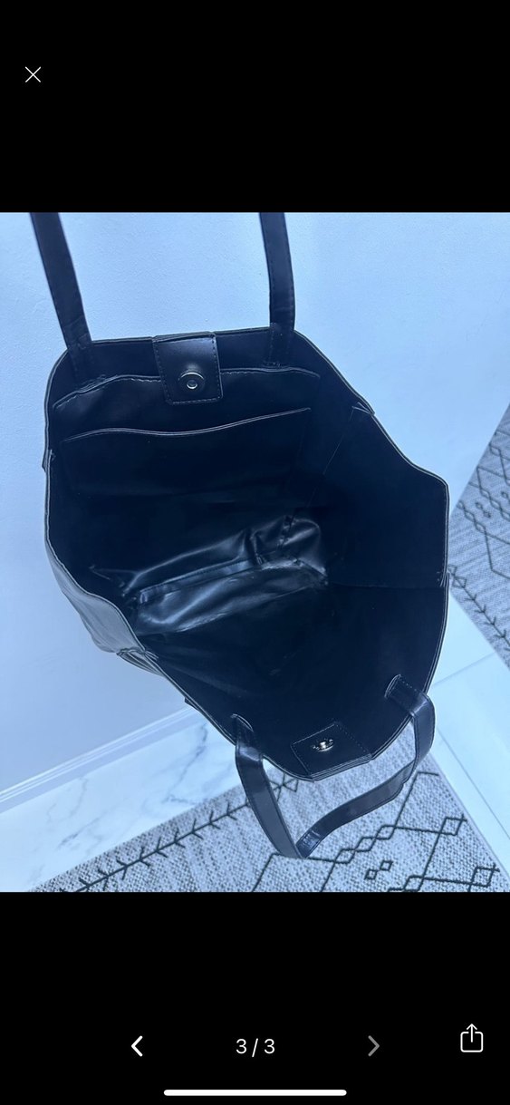 Siyah Deri Kadın Omuz Çantası - Görsel 2