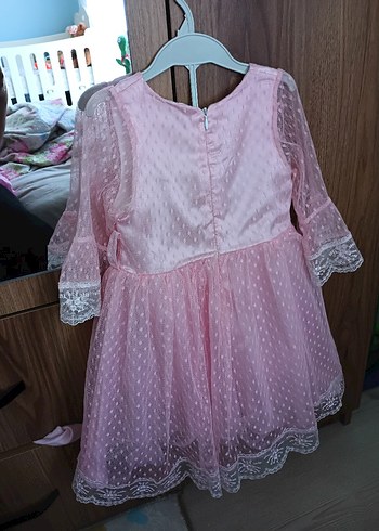 LC Waikiki Dantel Detaylı Pembe Kız Çocuk Elbise