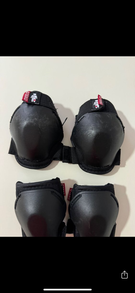 Siyah Motosiklet paten Dizlikleri Velcro Kayışlı - Görsel 2