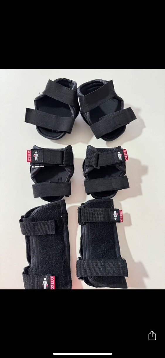 Siyah Motosiklet paten Dizlikleri Velcro Kayışlı - Görsel 3