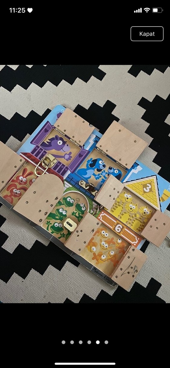 Renkli Kilitli Ahşap Eğitim Oyuncağı - Görsel 2