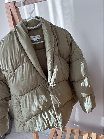 xs Beden haki Renk Mango şişme mont