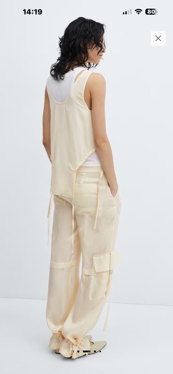 Mango Ekru Kargo Pantolon — görsel 2/11