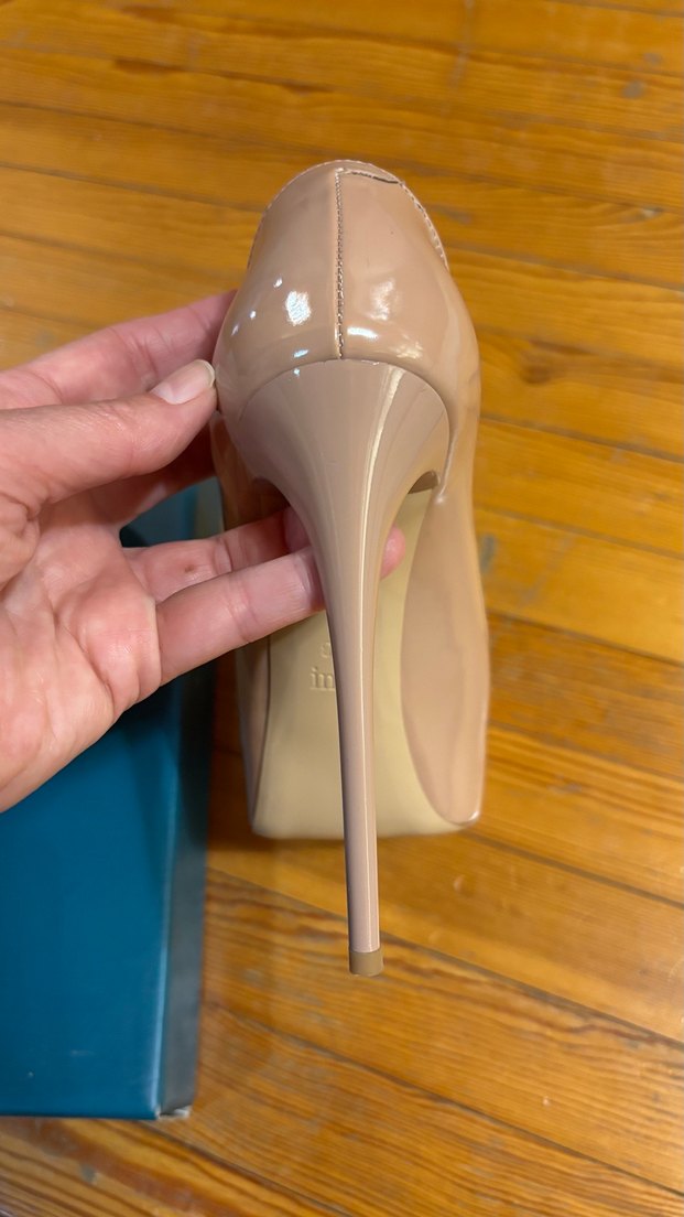İnci Bej Peep Toe Topuklu Ayakkabı — görsel 8/11
