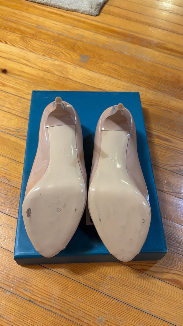 İnci Bej Peep Toe Topuklu Ayakkabı — görsel 3/11