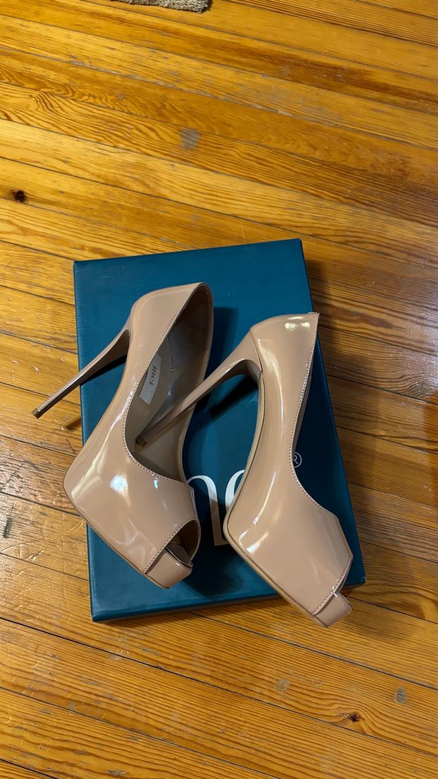 İnci Bej Peep Toe Topuklu Ayakkabı — görsel 2/11