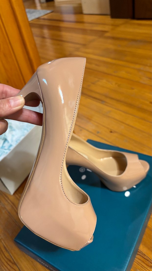 İnci Bej Peep Toe Topuklu Ayakkabı — görsel 9/11