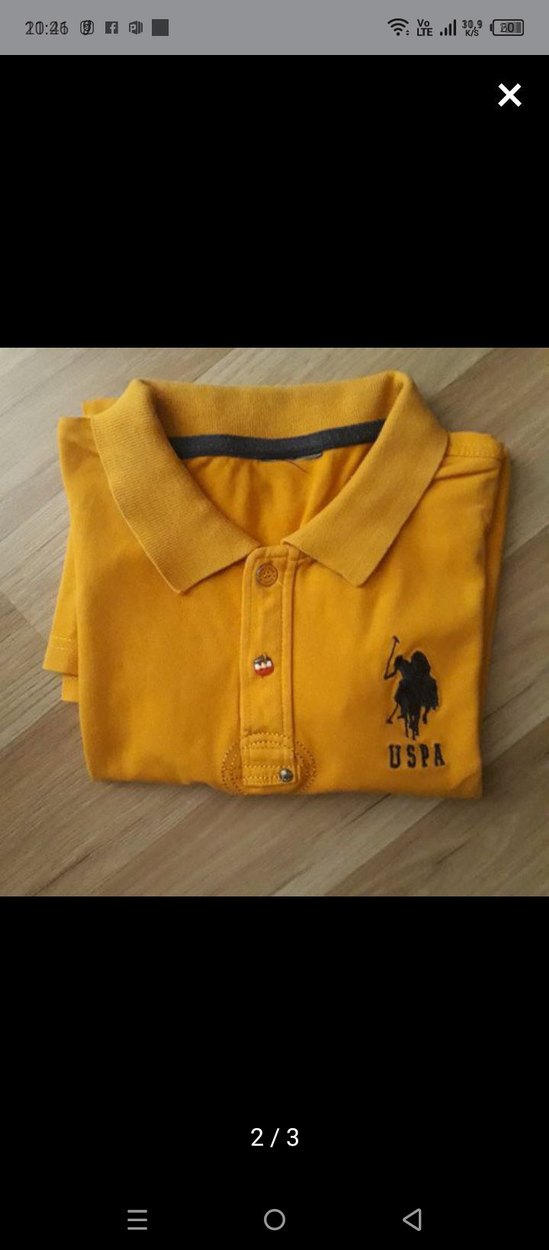 Sarı Kısa Kollu Polo Tişört - Görsel 2