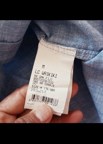 m Beden Mavi Keten Erkek Gömlek