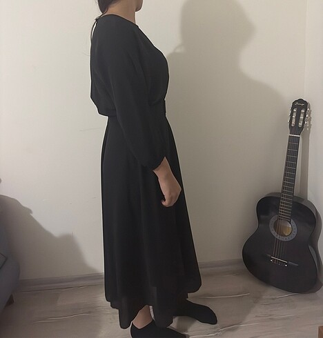 38 Beden Siyah uzun elbise