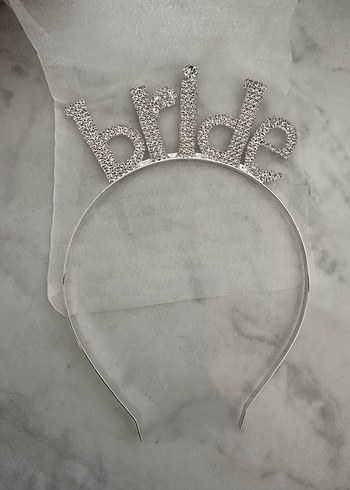 Taşlı Beyaz Bride Taç - Görsel 4