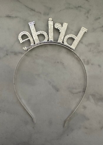 Taşlı Beyaz Bride Taç - Görsel 2