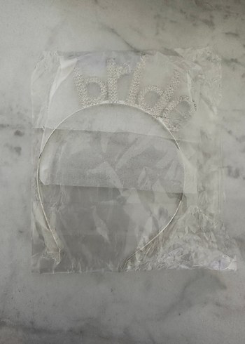 Taşlı Beyaz Bride Taç - Görsel 3