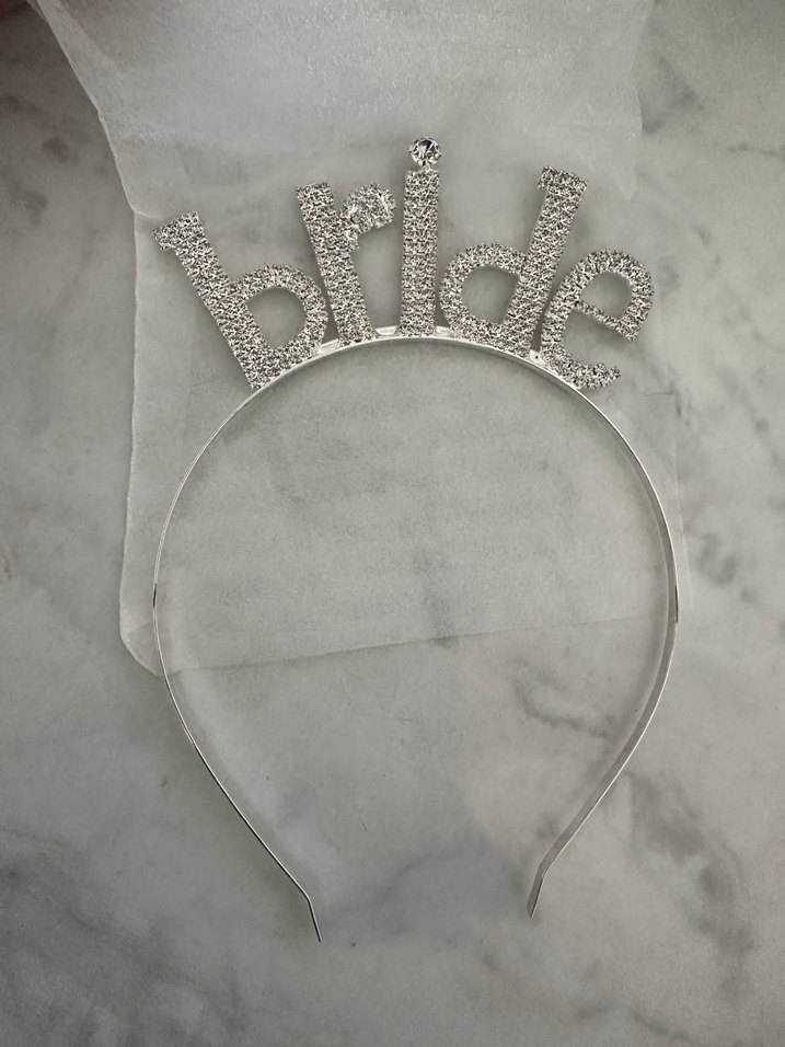 Taşlı Beyaz Bride Taç - Görsel 4