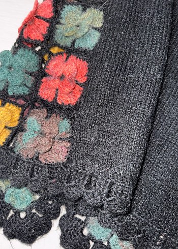 Renkli Örgü Uzun Yelek - Görsel 6