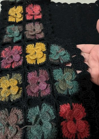 Renkli Örgü Uzun Yelek - Görsel 4