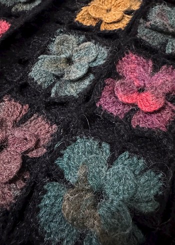 Renkli Örgü Uzun Yelek - Görsel 3