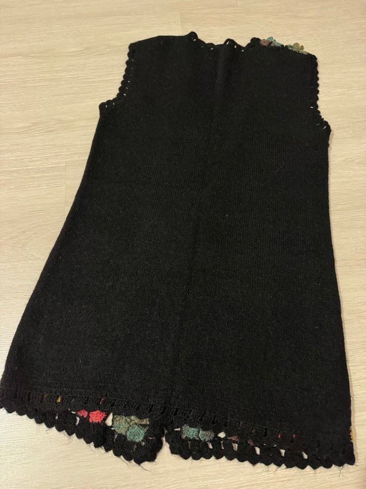 Renkli Örgü Uzun Yelek - Görsel 5